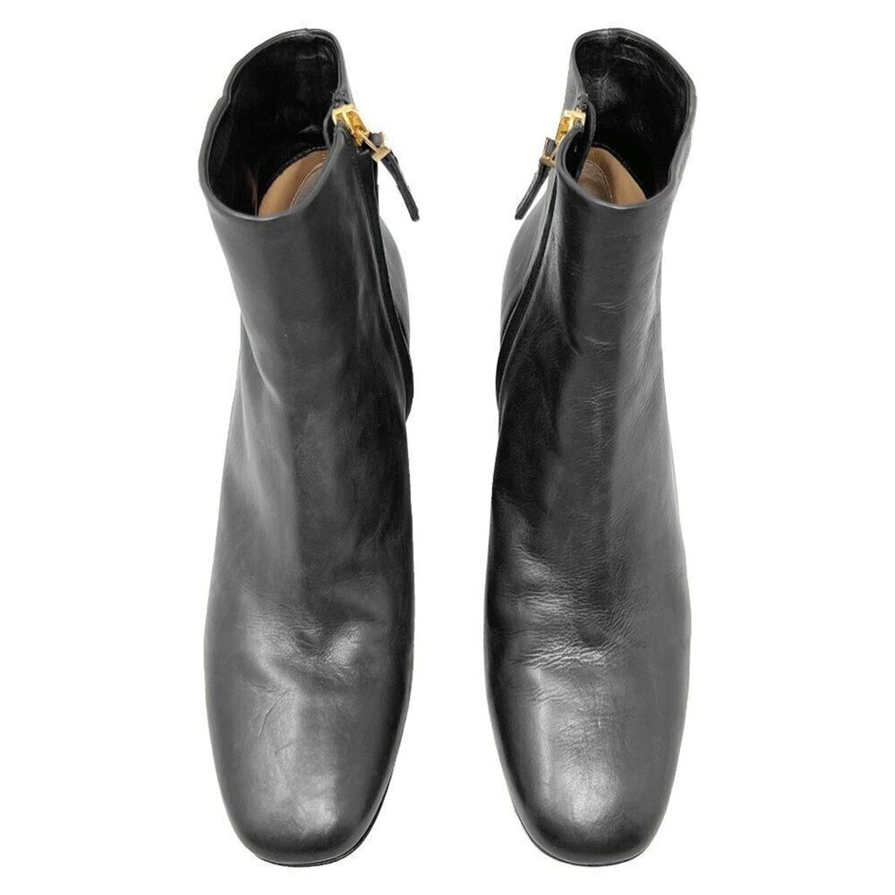 The Row Bowin black leather ankle‎ boots square toe block heel size 38 - Picture 2 of 9